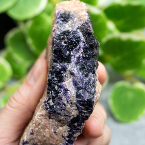 Purple Fluorite on Orange Calcite #3