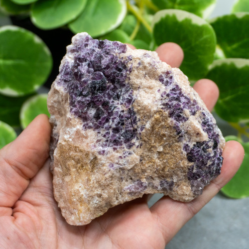 Purple Fluorite on Orange Calcite #2
