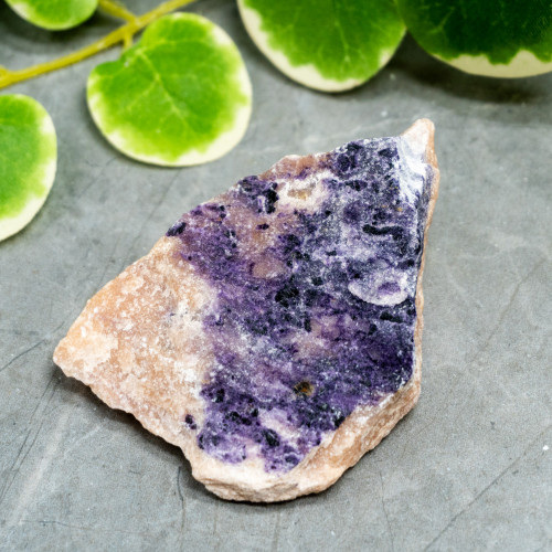 Purple Fluorite on Orange Calcite #1