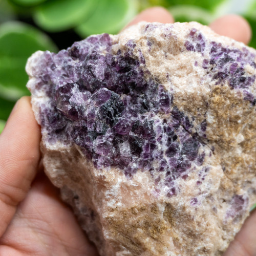 Purple Fluorite on Orange Calcite #2