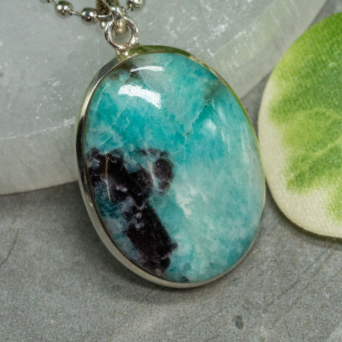 Amazonite with Black Tourmaline Necklace #1