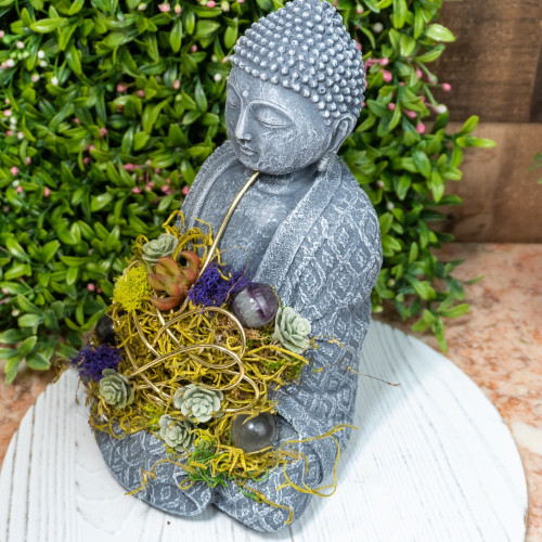 Crystal Buddha #4 with Fluorite and Quartz