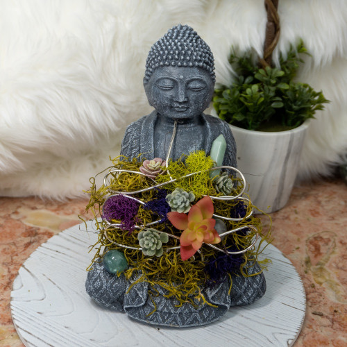 Crystal Buddha #7 with Fluorite and Green Aventurine