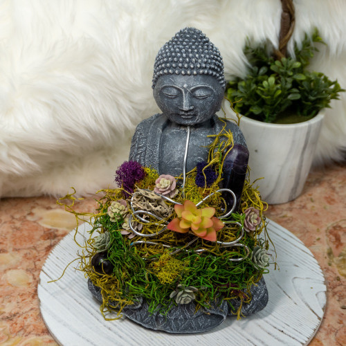 Crystal Buddha #6 with Fluorite