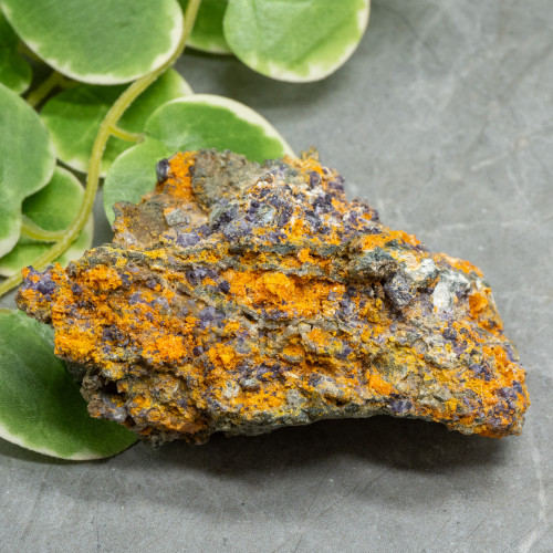 Purple Fluorite on Wulfenite, Mimetite, and Aragonite #3