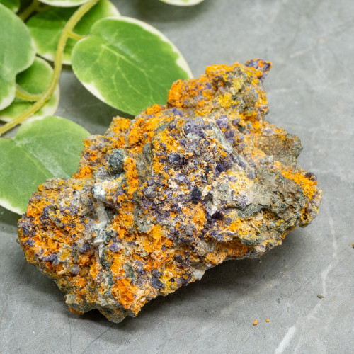 Purple Fluorite on Wulfenite, Mimetite, and Aragonite #3