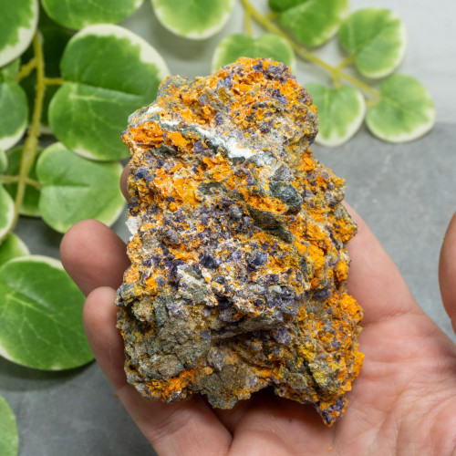 Purple Fluorite on Wulfenite, Mimetite, and Aragonite #3