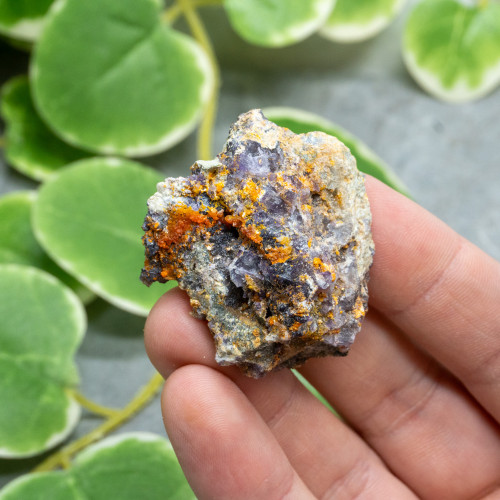 Purple Fluorite on Wulfenite, Mimetite, and Aragonite #2