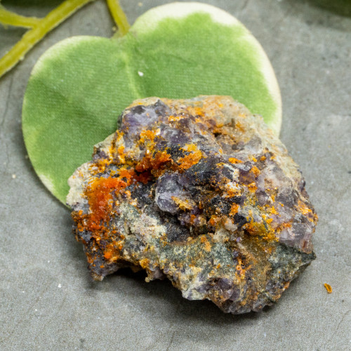 Purple Fluorite on Wulfenite, Mimetite, and Aragonite #2