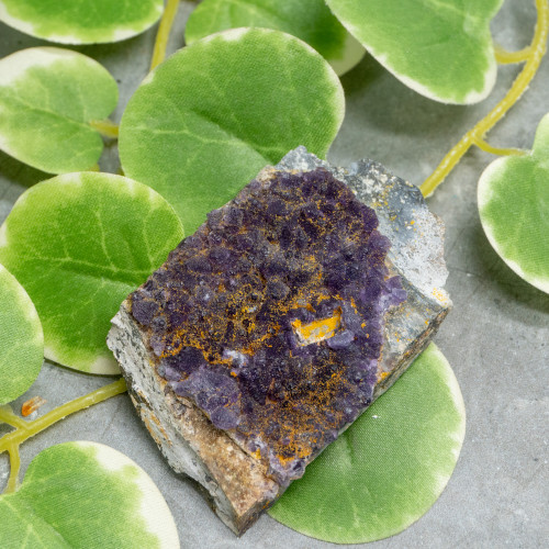 Purple Fluorite on Wulfenite, Mimetite, and Aragonite #1