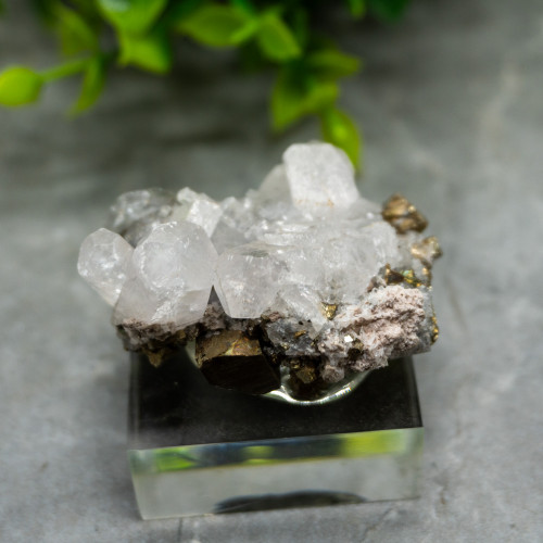 Mangano Calcite on Pyrite on stand #7