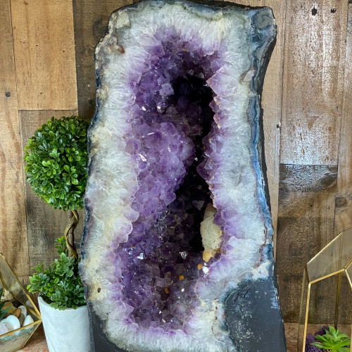 Large Amethyst Cathedral with Calcite