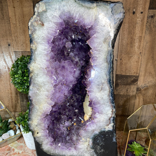 Large Amethyst Cathedral with Calcite