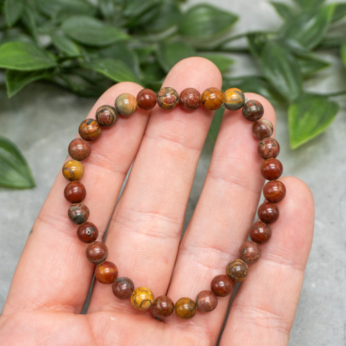 Red Picasso Jasper 6mm Bracelet