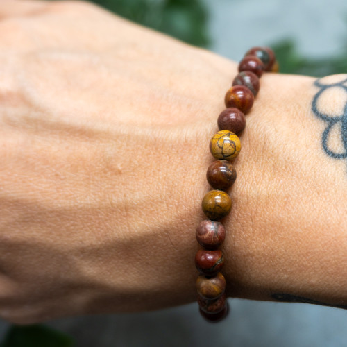Red Picasso Jasper 6mm Bracelet