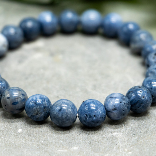 Blue Coral 8mm Bracelet
