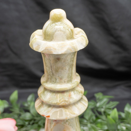 XL Green Onyx Queen Chess Piece