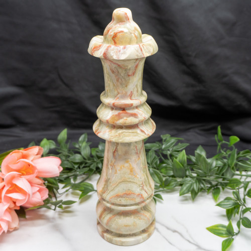 XL Green Onyx Queen Chess Piece