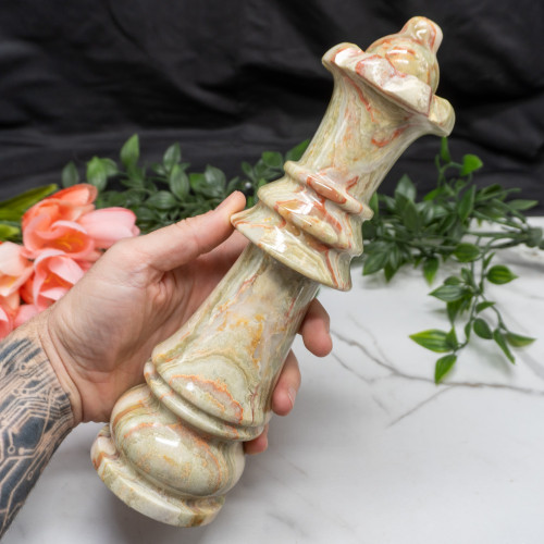 XL Green Onyx Queen Chess Piece