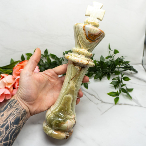 XL Green Onyx King Chess Piece