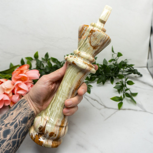 XL Green Onyx King Chess Piece