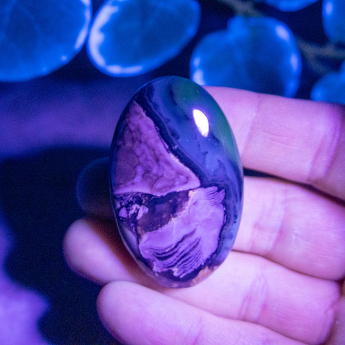 Volcano Agate Palmstone (UV Reactive) #11