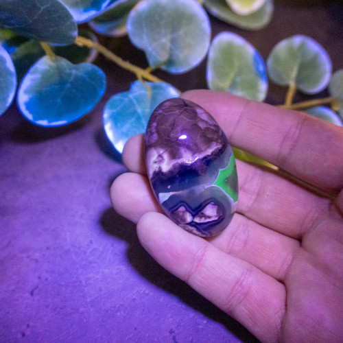 Volcano Agate Palmstone (UV Reactive) #6