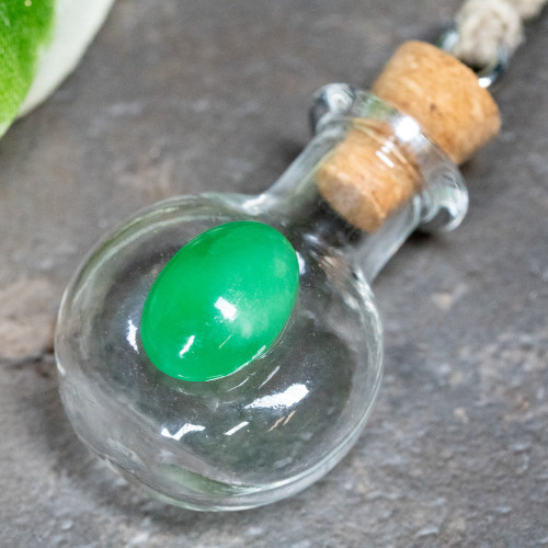 Chrysoprase Vial Jar Necklace #1