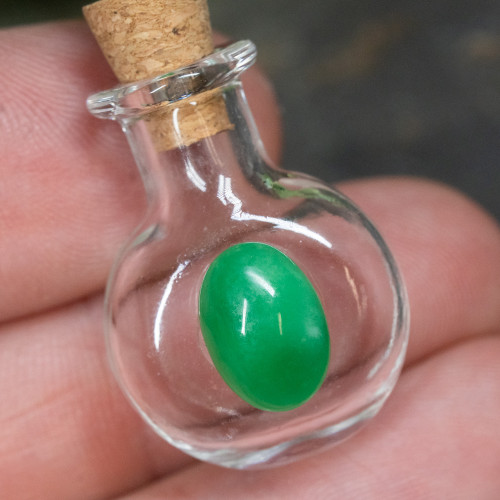 Chrysoprase Vial Jar Necklace #1