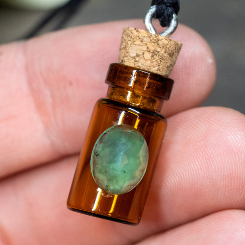 Green Aventurine Vial Jar Necklace #1