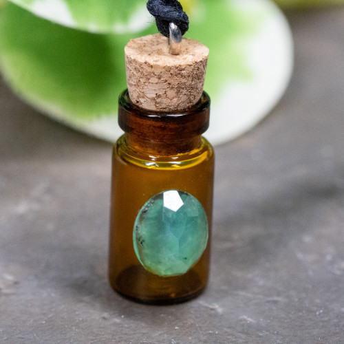 Green Aventurine Vial Jar Necklace #1