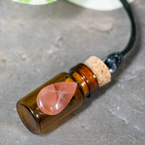 Carnelian Vial Jar Necklace #2
