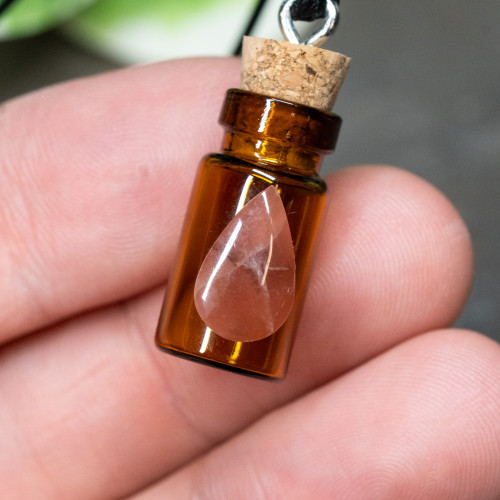Carnelian Vial Jar Necklace #2