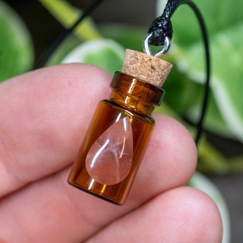 Carnelian Vial Jar Necklace #2