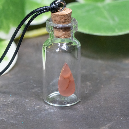 Carnelian Vial Jar Necklace #1