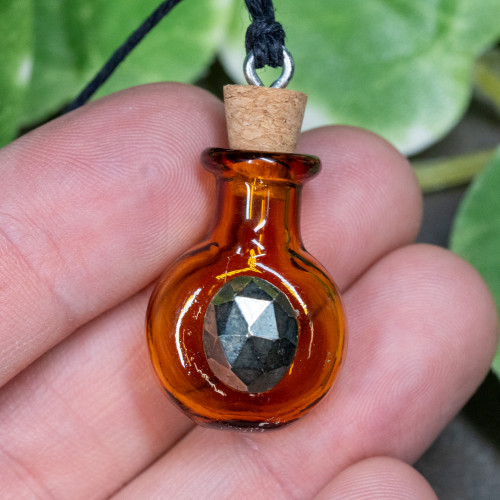 Pyrite Vial Jar Necklace #1