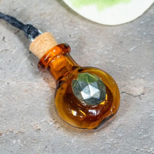 Pyrite Vial Jar Necklace #1