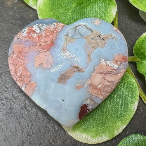 Cotton Candy Agate Heart #1
