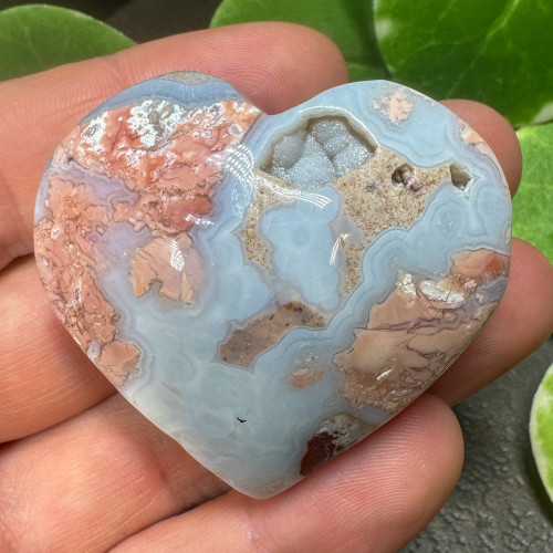 Cotton Candy Agate Heart #1