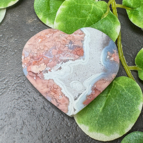 Cotton Candy Agate Heart #1