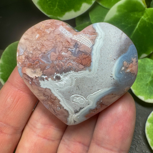 Cotton Candy Agate Heart #1