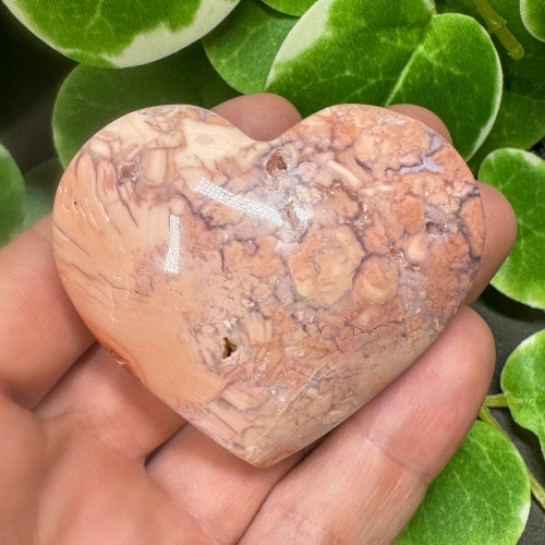Cotton Candy Agate Heart #2