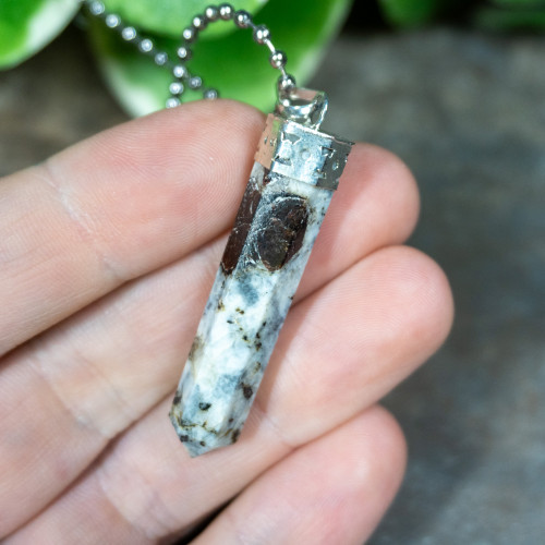 Blue Jay Sapphire and Garnet Pendant #4