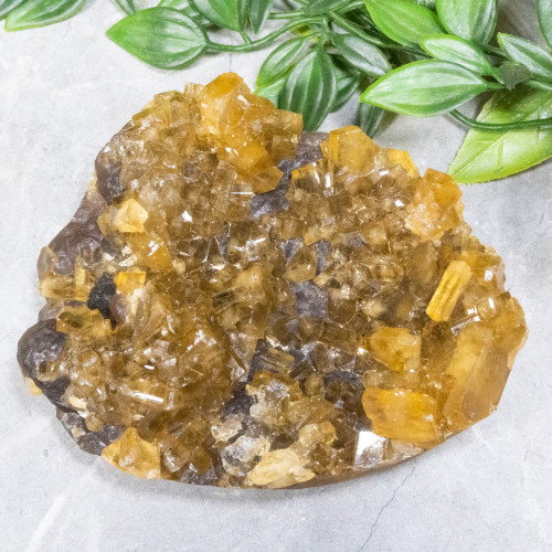 Golden Barite on Fluorite #21