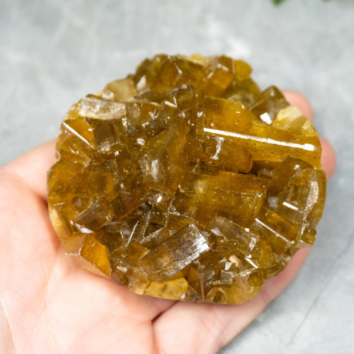 Golden Barite With Pyrite on Fluorite #20
