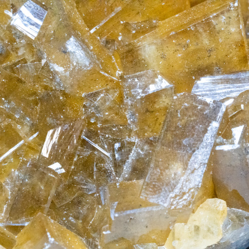 Golden Barite With Pyrite on Fluorite #20