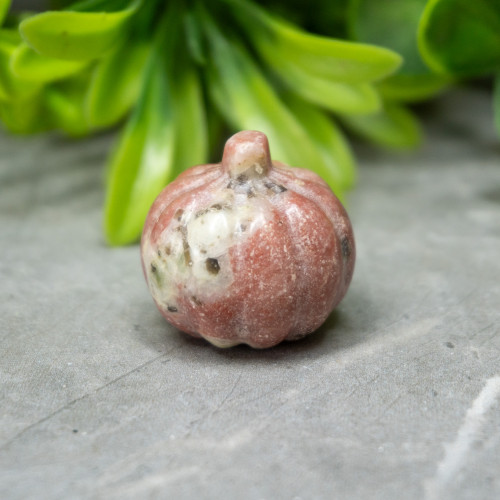 Pink Aventurine and Serpentine Pumpkin #1