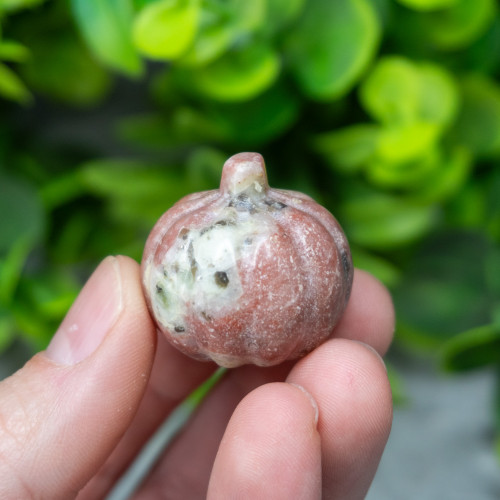 Pink Aventurine and Serpentine Pumpkin #1