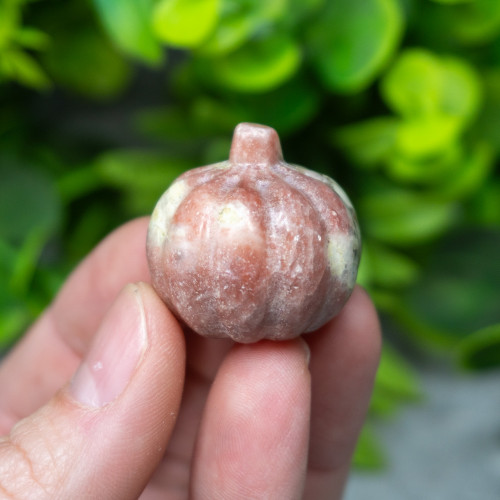 Pink Aventurine and Serpentine Pumpkin #1