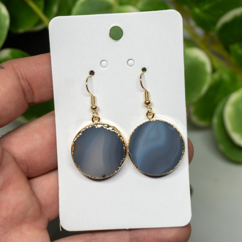 Agate Gold Edge Earrings